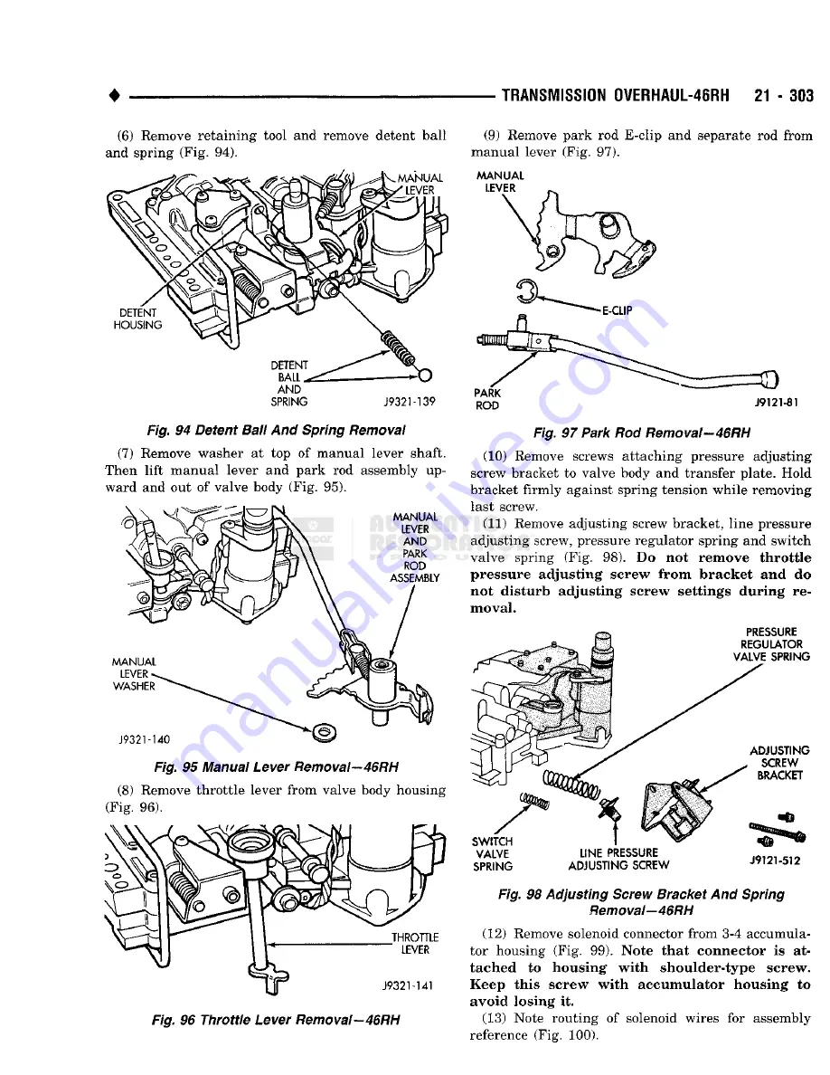 Chrysler DODGE AD100 1993 Service Manual Download Page 1304