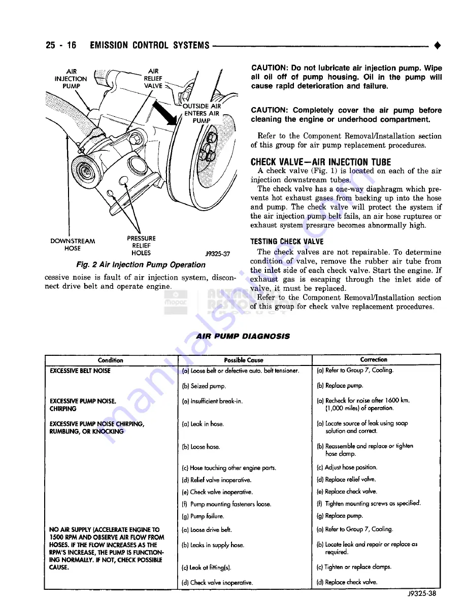 Chrysler DODGE AD100 1993 Service Manual Download Page 1493