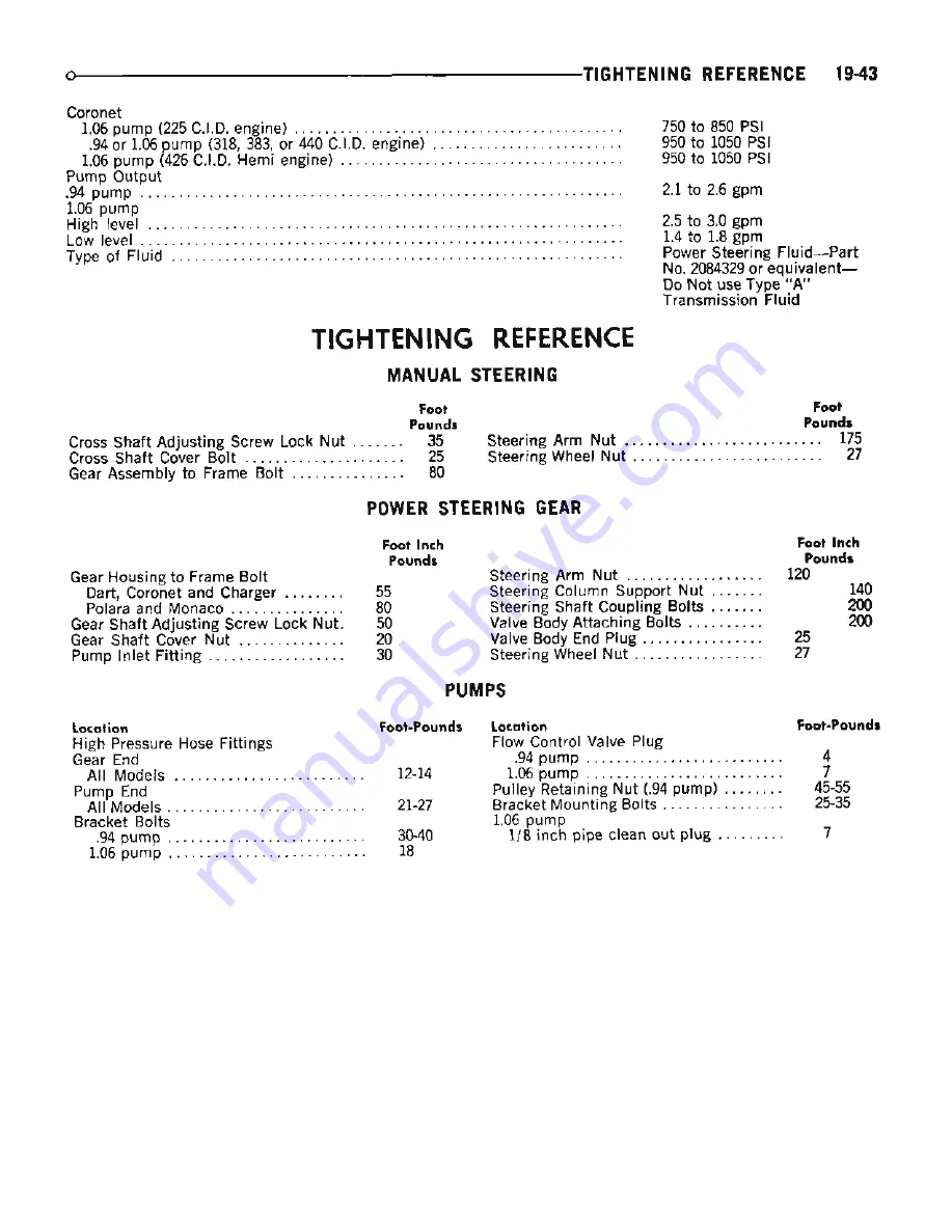 Chrysler Dodge Coronet 1969 Series Service Manual Download Page 546