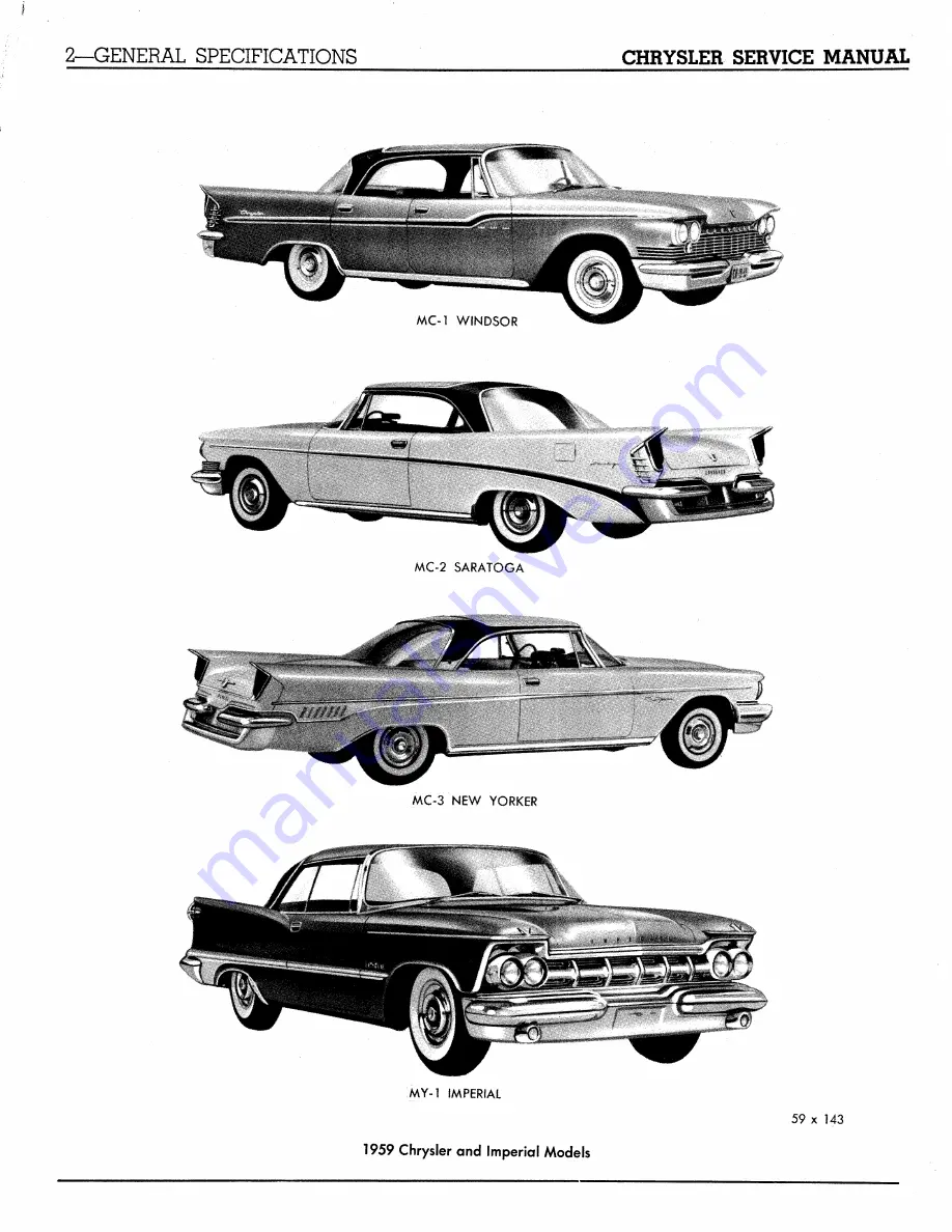 Chrysler Imperial 1959 Service Manual Supplement Download Page 4