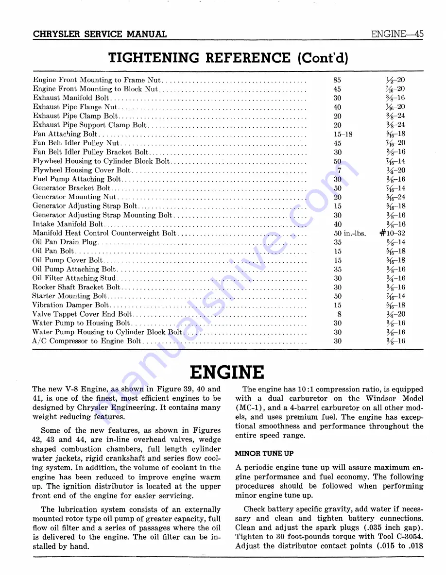 Chrysler Imperial 1959 Скачать руководство пользователя страница 49