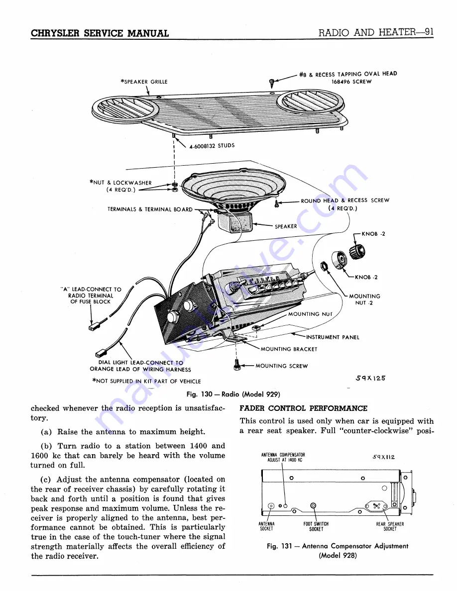 Chrysler Imperial 1959 Service Manual Supplement Download Page 133