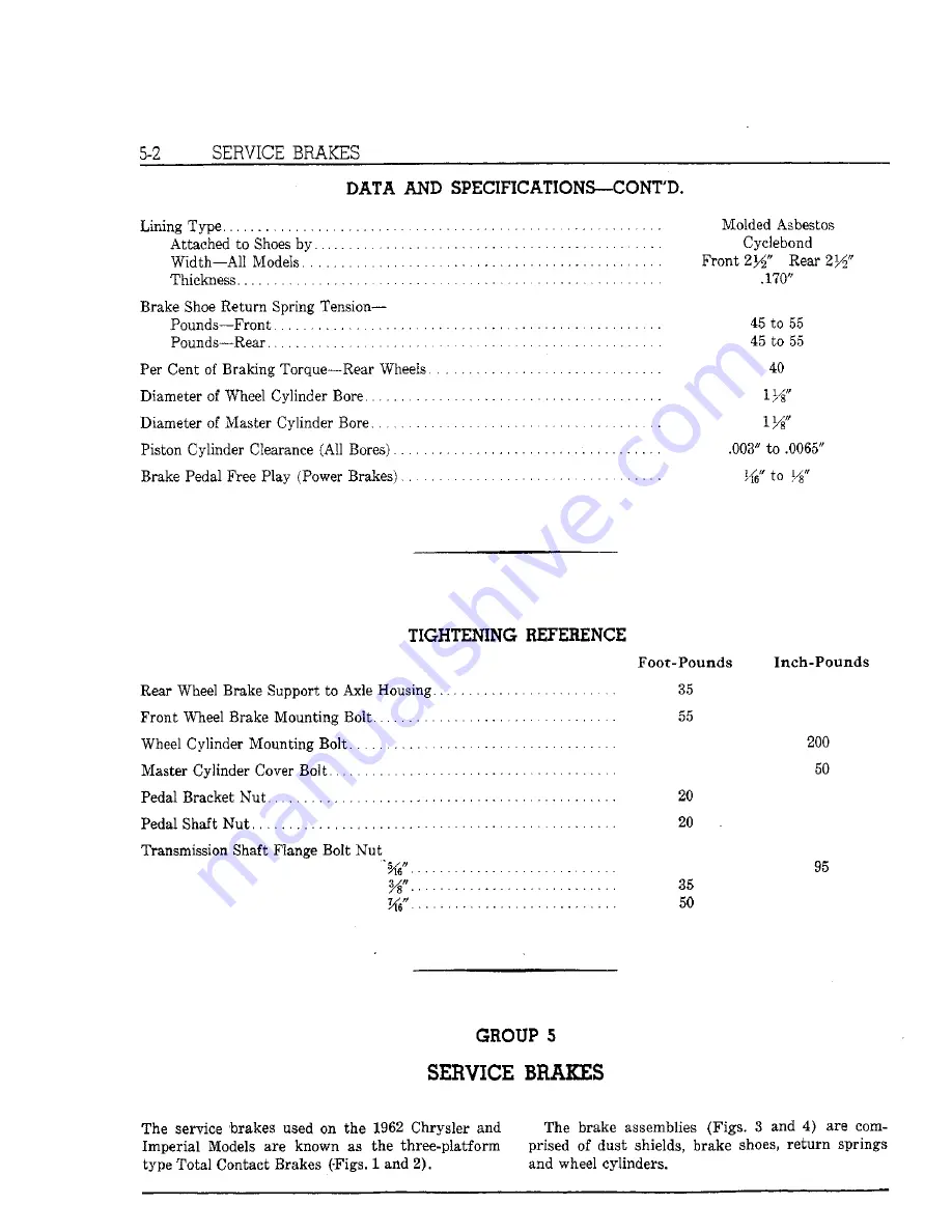 Chrysler Imperial 1962 Service Manual Download Page 115