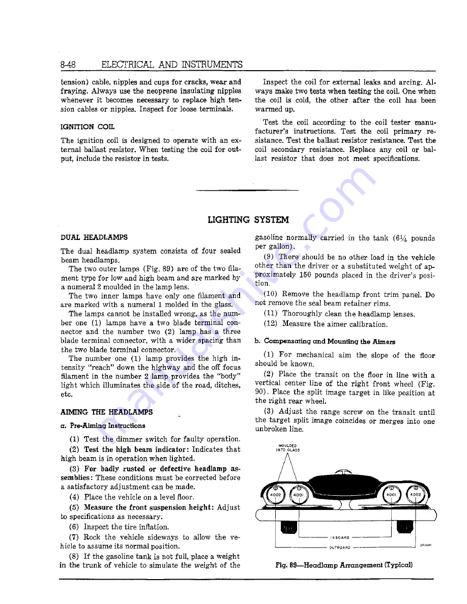 Chrysler Imperial 1962 Service Manual Download Page 200