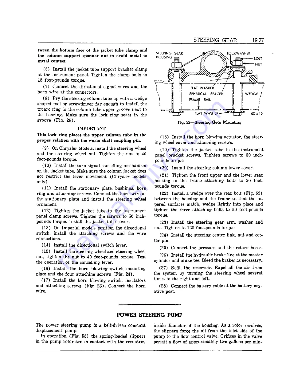 Chrysler Imperial 1962 Service Manual Download Page 395