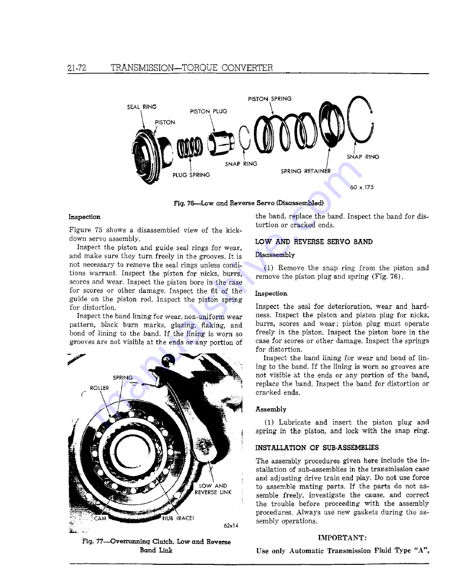 Chrysler Imperial 1962 Service Manual Download Page 478