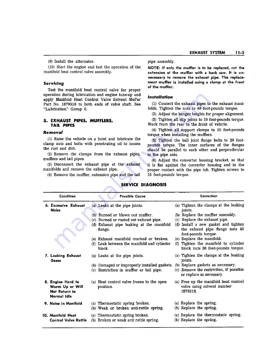 Chrysler Imperial 1963 Service Manual Download Page 259