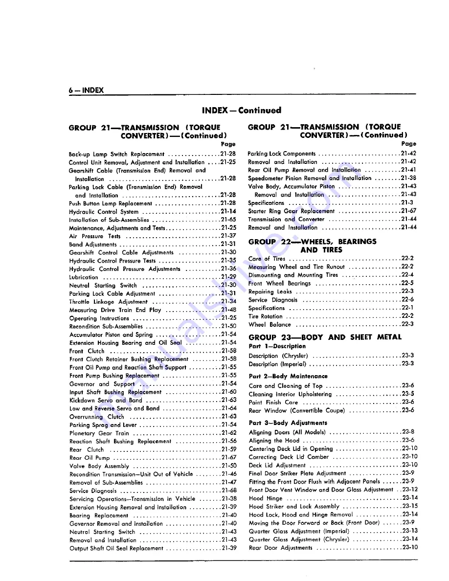 Chrysler Imperial 1963 Service Manual Download Page 555