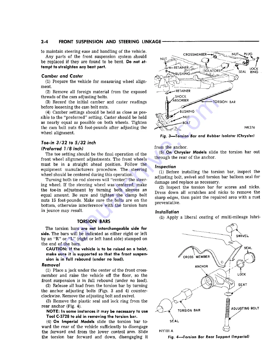 Chrysler Imperial 1965 Service – Technical Manual Download Page 56