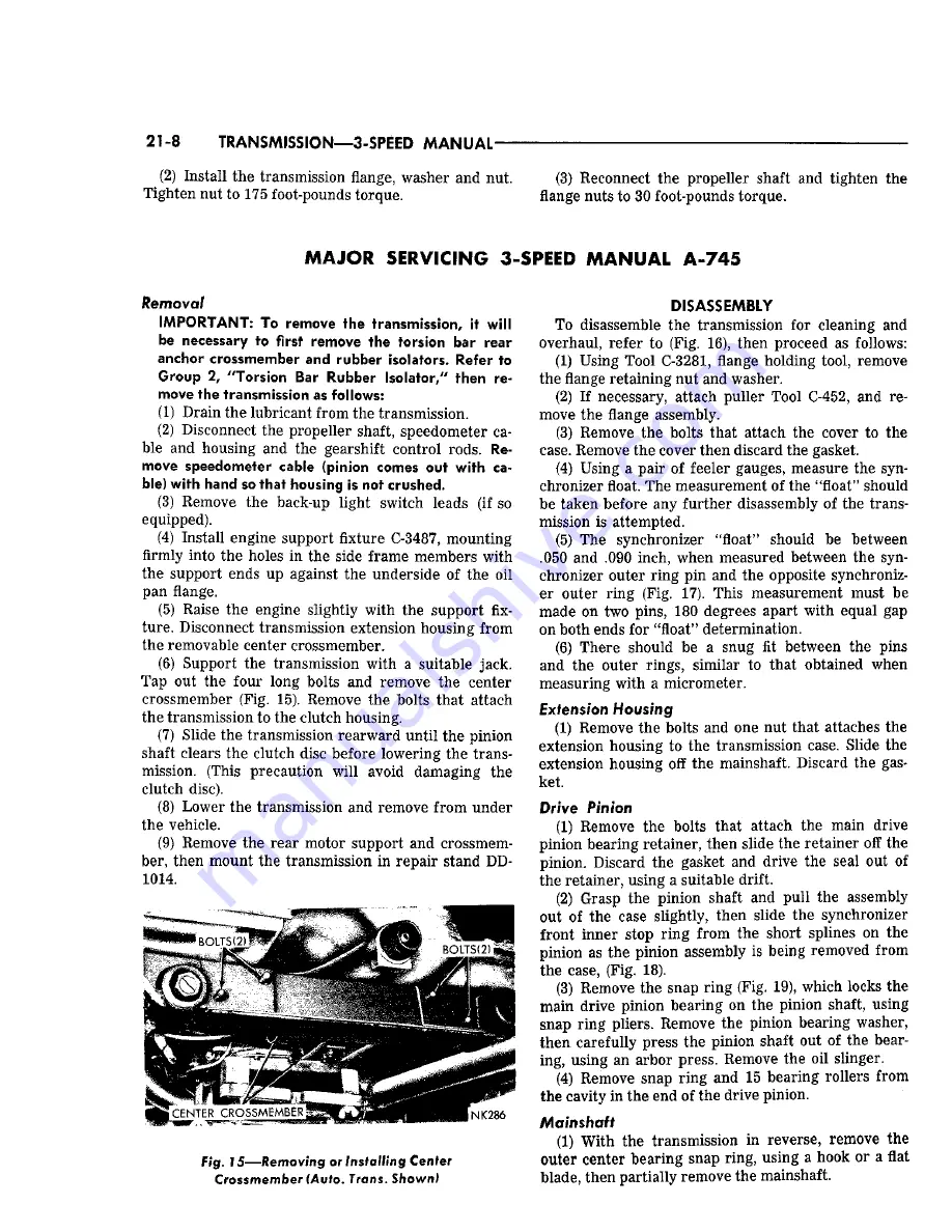 Chrysler Imperial 1965 Service – Technical Manual Download Page 341