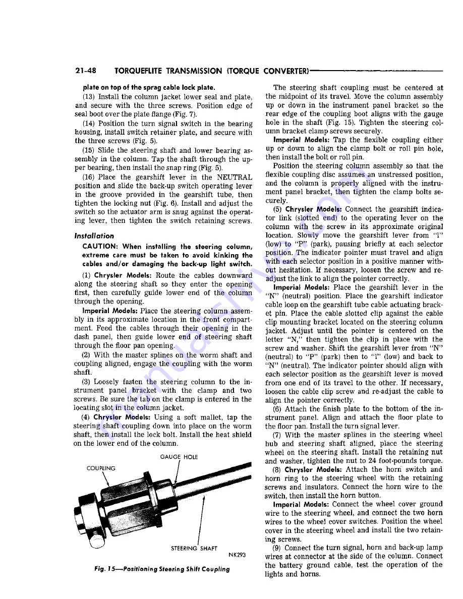 Chrysler Imperial 1965 Service – Technical Manual Download Page 381