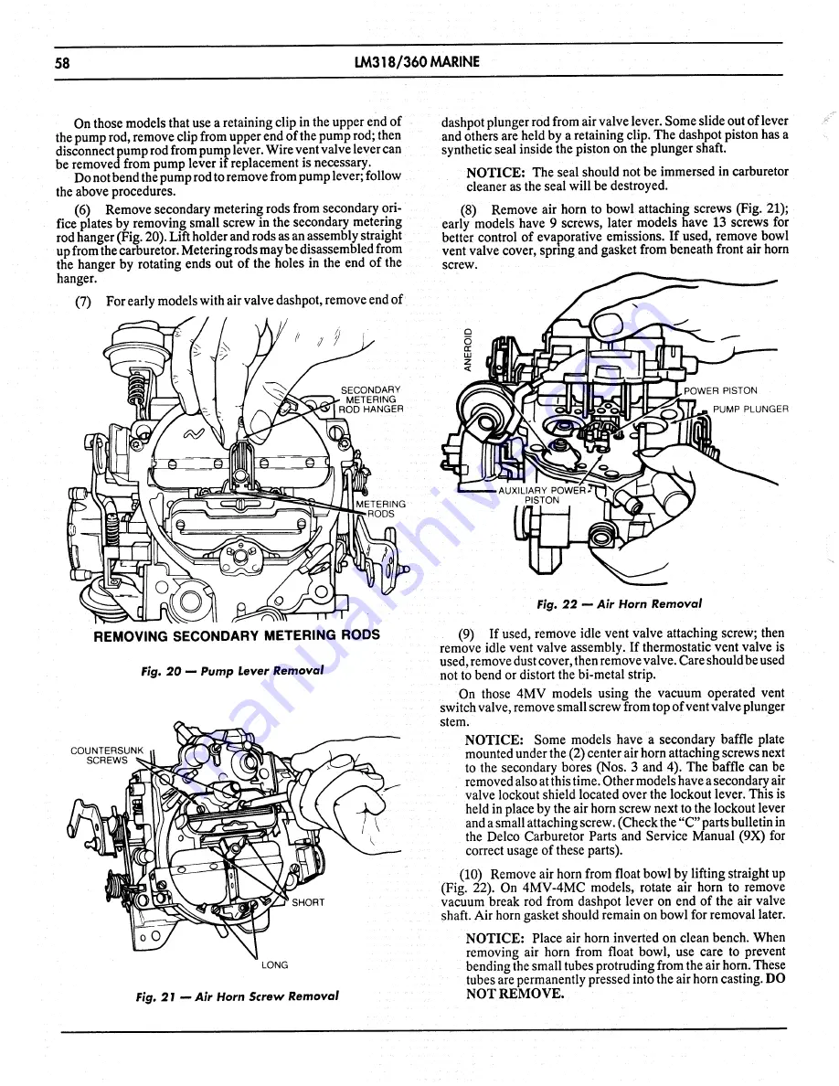 Chrysler LM 318 Service Manual Download Page 62