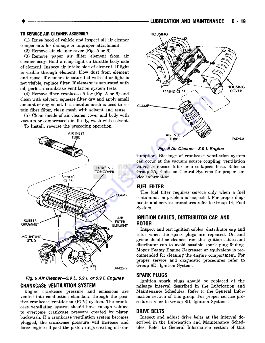 Chrysler RAM TRUCK 1500 1994 Service Manual Download Page 44