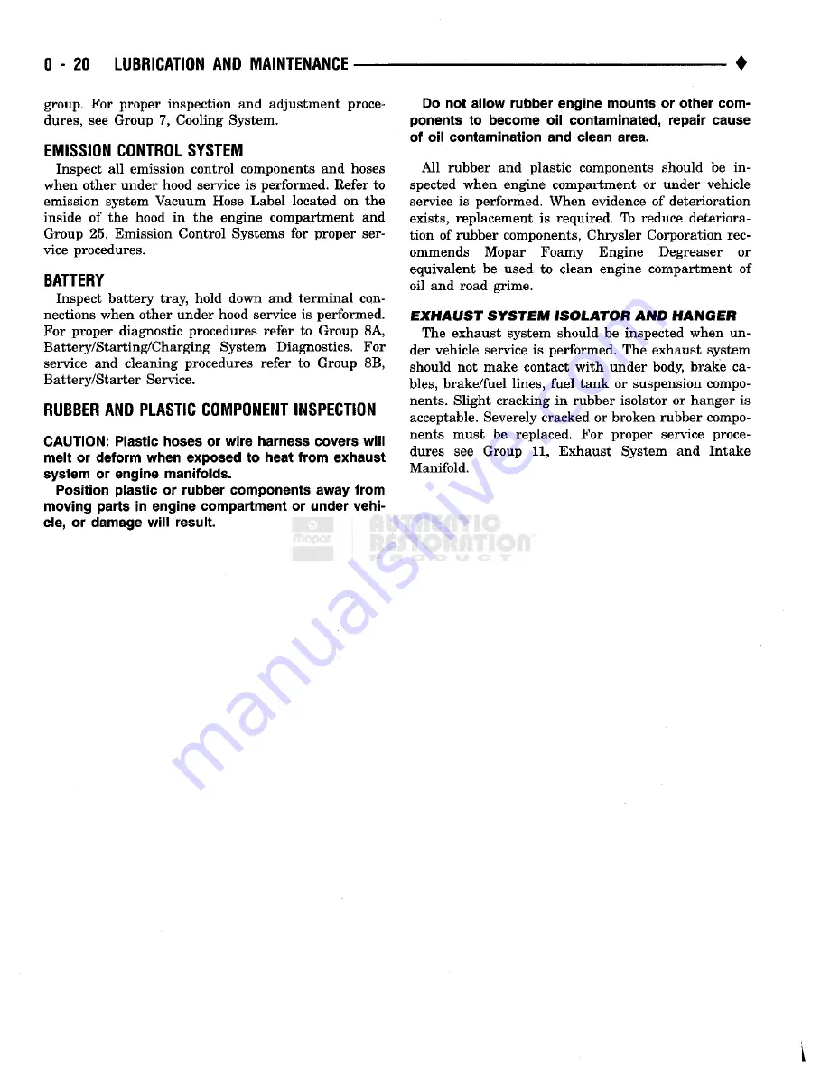 Chrysler RAM TRUCK 1500 1994 Service Manual Download Page 45