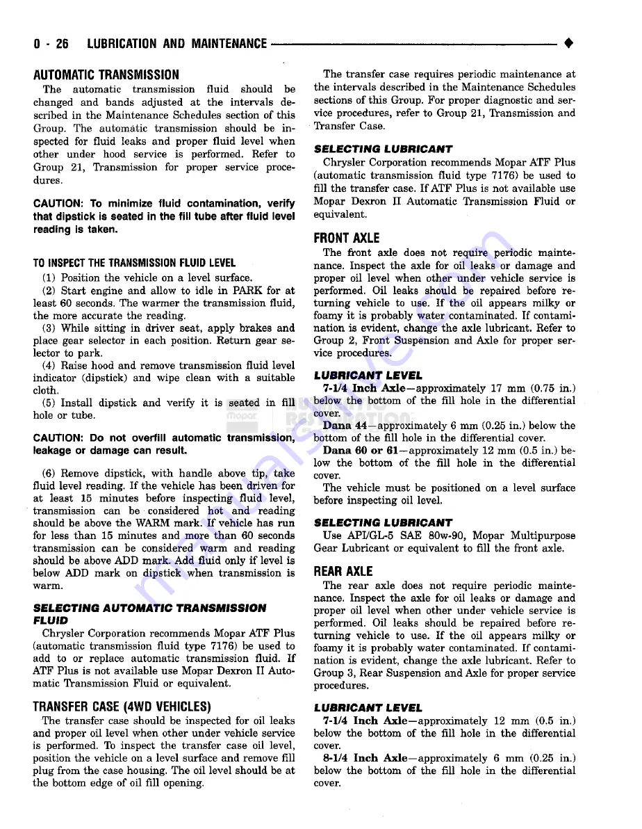 Chrysler RAM TRUCK 1500 1994 Service Manual Download Page 51