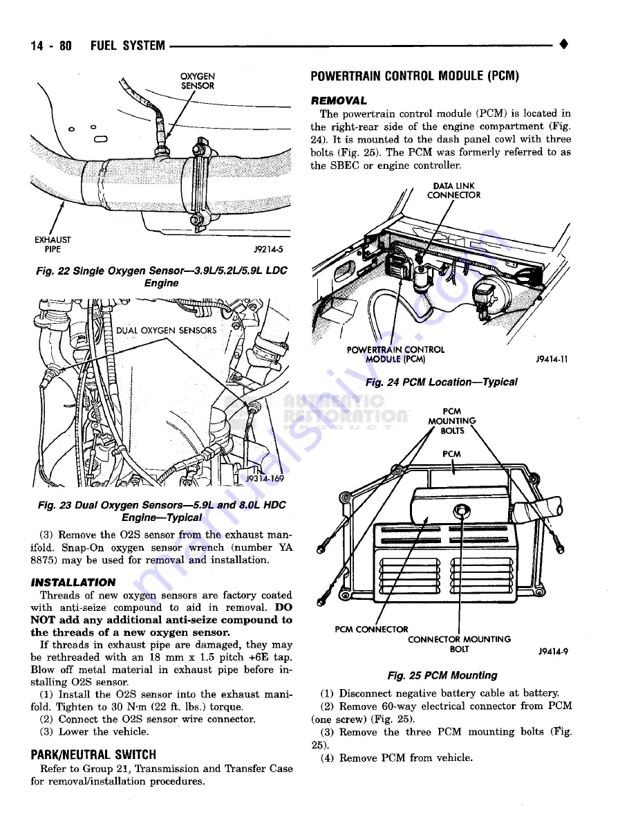 Chrysler RAM TRUCK 1500 1994 Скачать руководство пользователя страница 1021