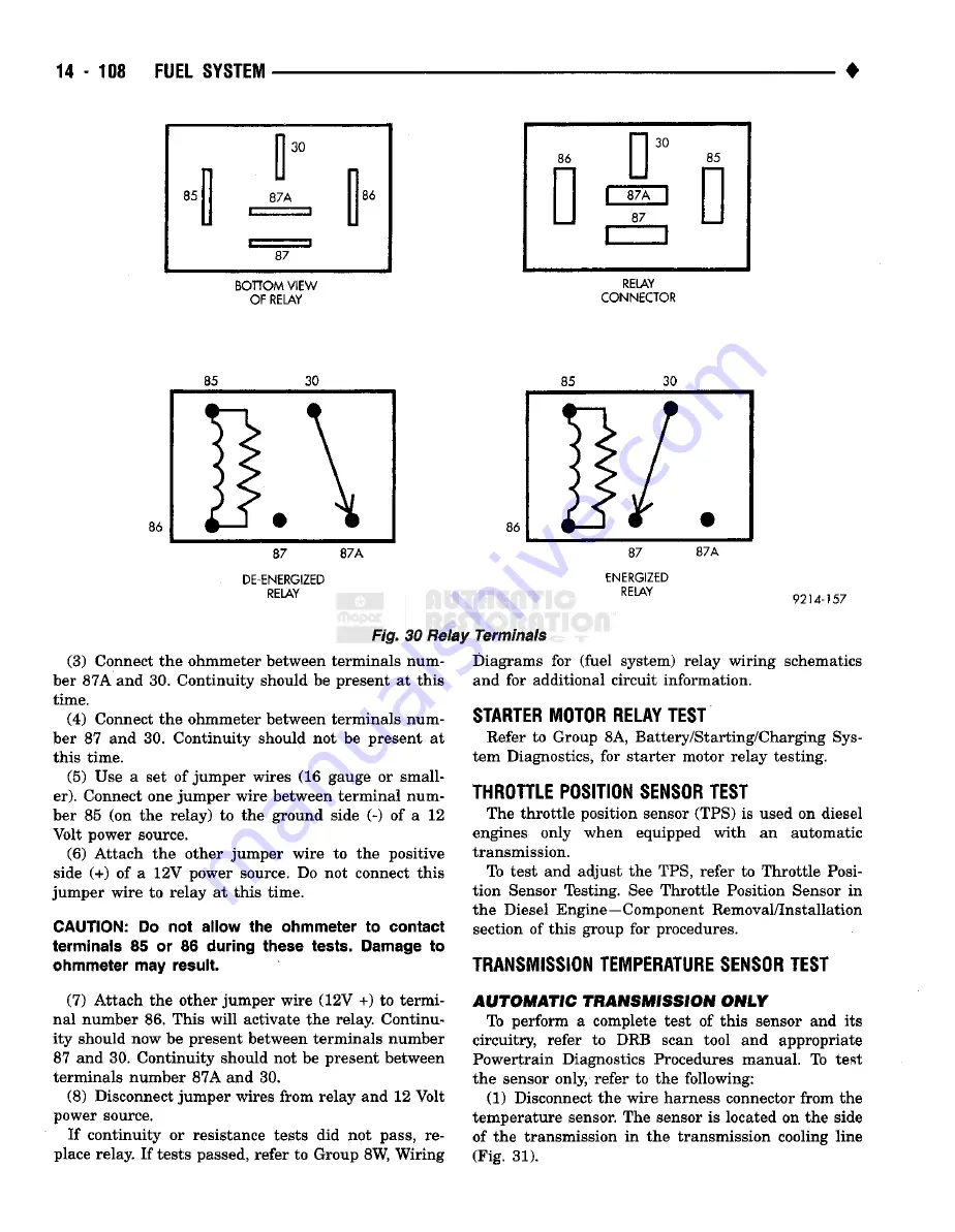 Chrysler RAM TRUCK 1500 1994 Service Manual Download Page 1049