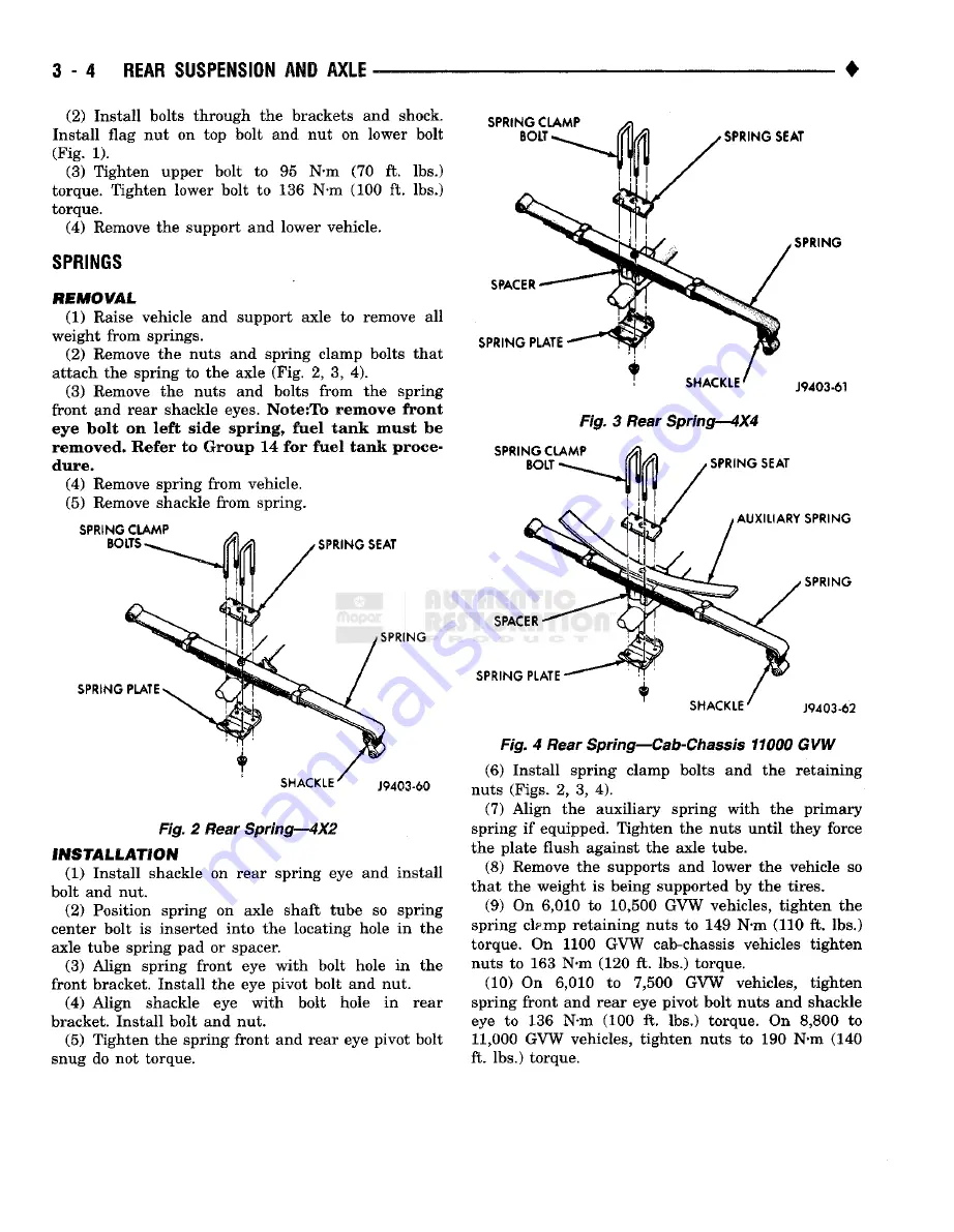 Chrysler RAM TRUCK 1500 1994 Service Manual Download Page 111