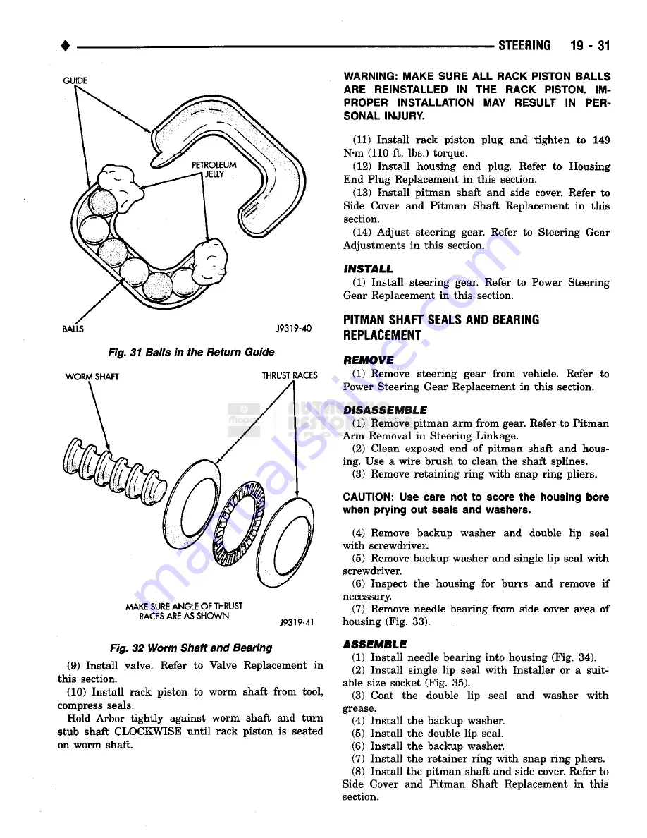 Chrysler RAM TRUCK 1500 1994 Service Manual Download Page 1128