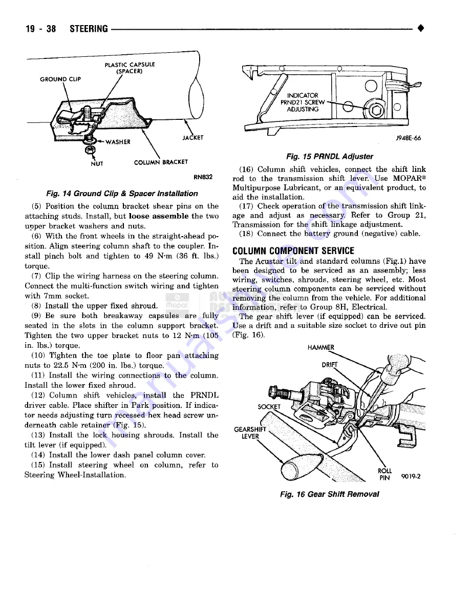 Chrysler RAM TRUCK 1500 1994 Service Manual Download Page 1135