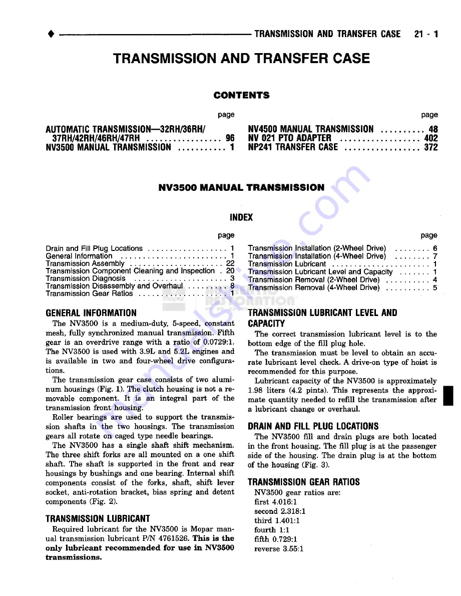 Chrysler RAM TRUCK 1500 1994 Service Manual Download Page 1138