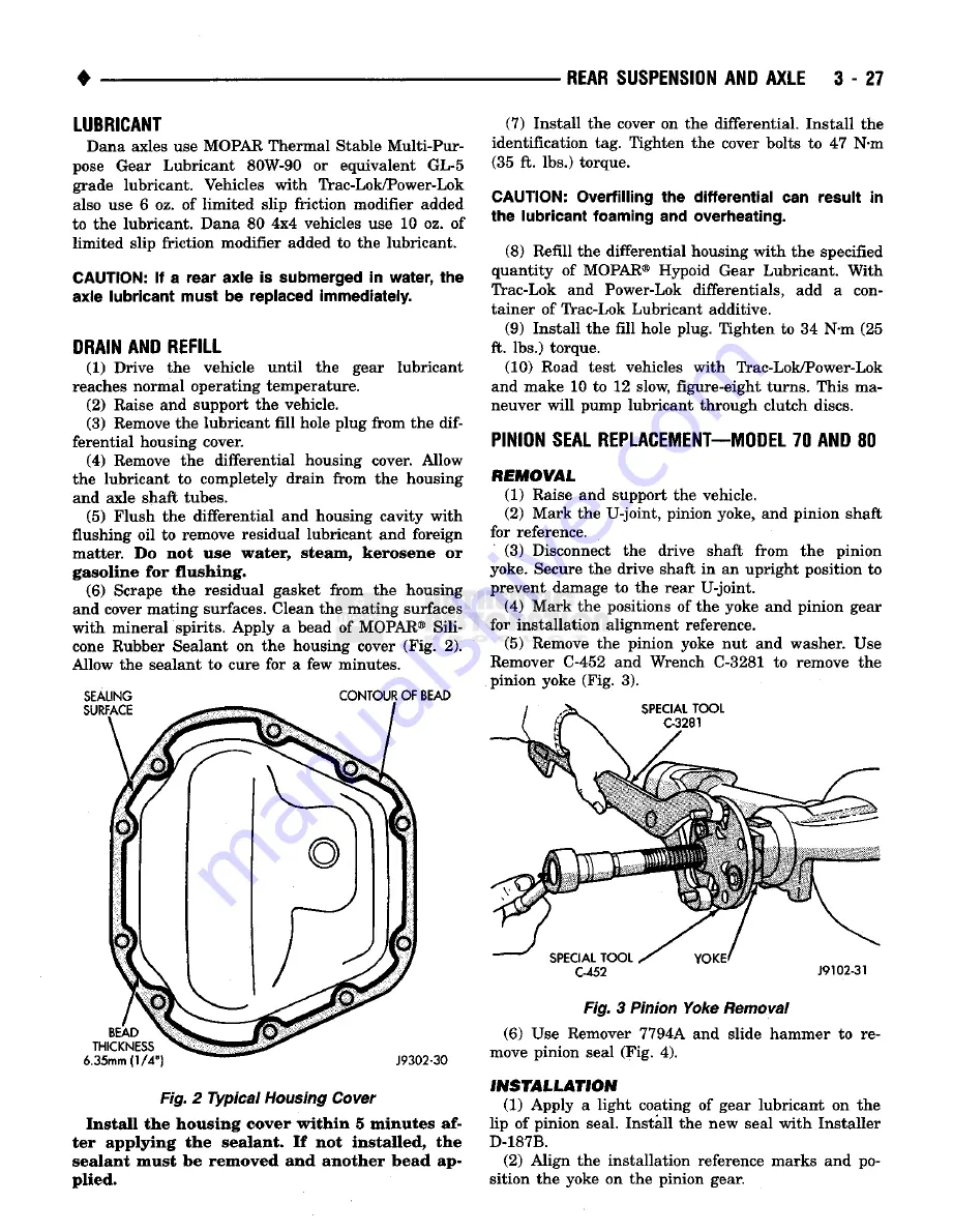 Chrysler RAM TRUCK 1500 1994 Service Manual Download Page 134