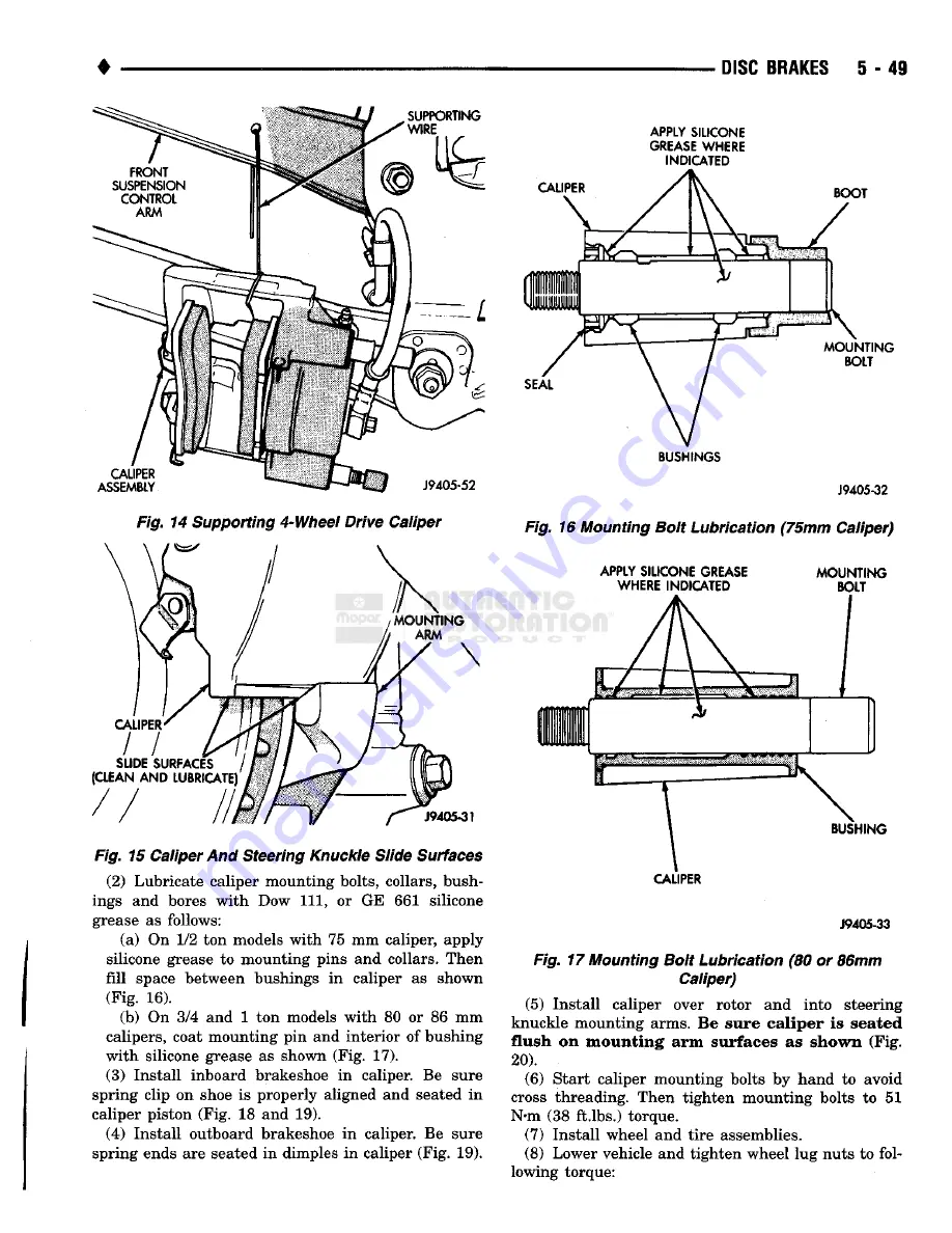 Chrysler RAM TRUCK 1500 1994 Service Manual Download Page 208