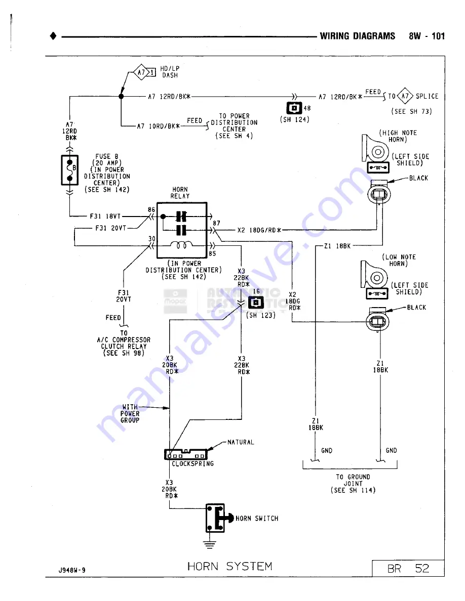 Chrysler RAM TRUCK 1500 1994 Service Manual Download Page 630