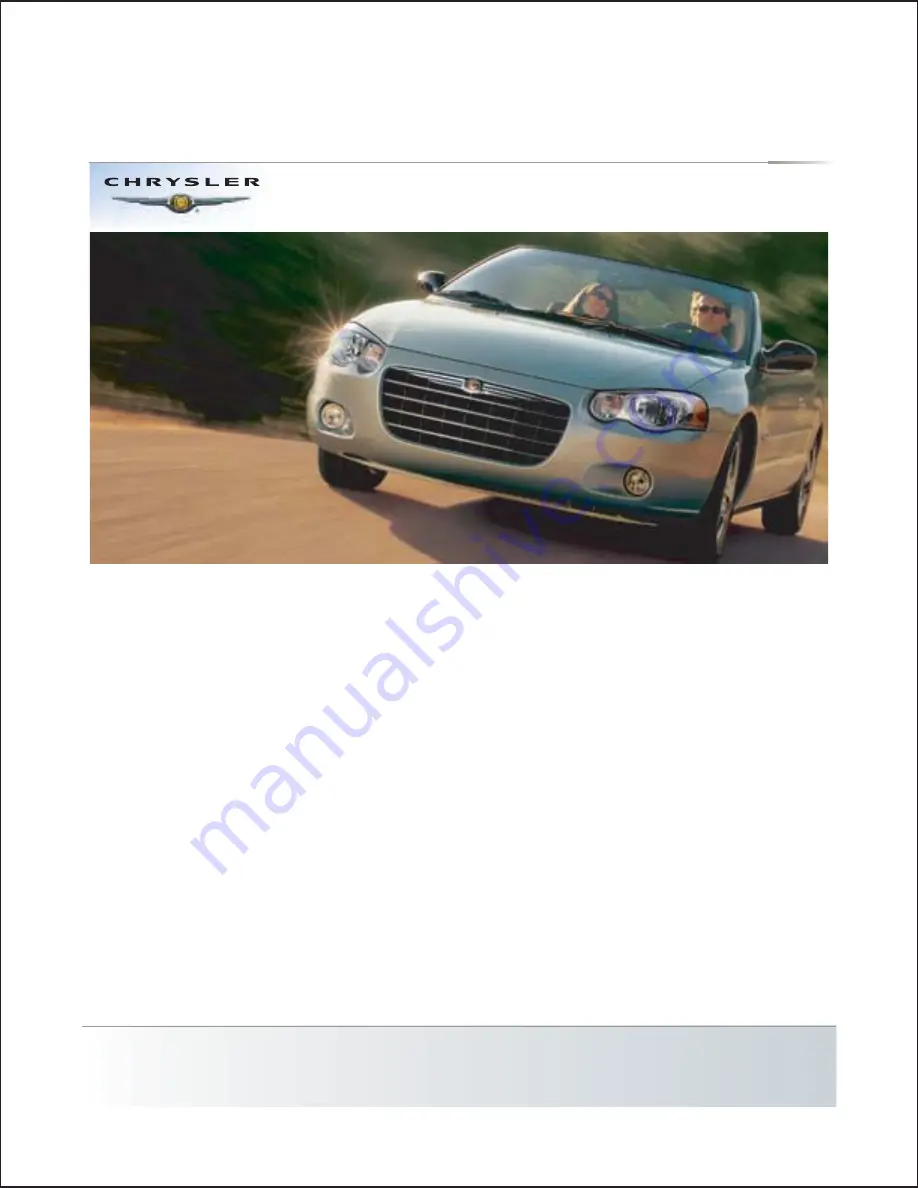 Chrysler Sebring Convertible 2006 Features & Specifications Download Page 1