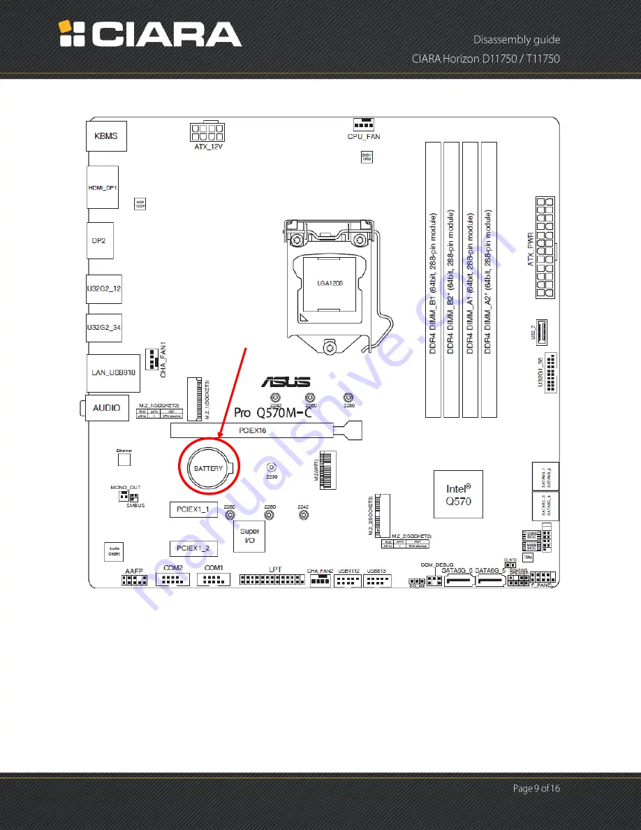 Ciara Horizon D11750 Disassembly Manual Download Page 9