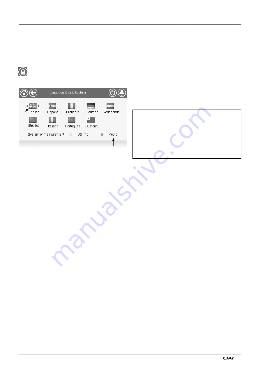 CIAT AQUACIATPOWER CONNECT TOUCH ILD 602R Instruction Manual Download Page 18