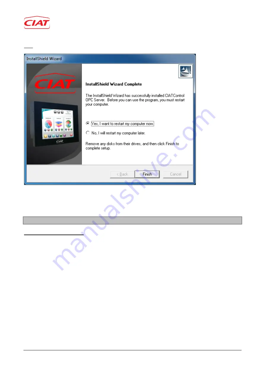 CIAT CIATControl OPC Server Installation And Operating Instructions Manual Download Page 3