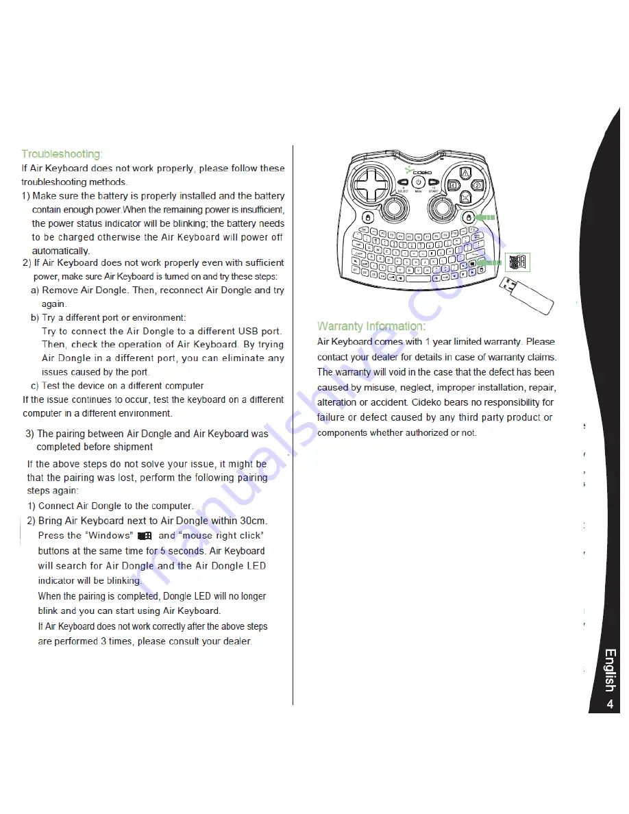 Cideko Air Keyboard Conqueror User Manual Download Page 5