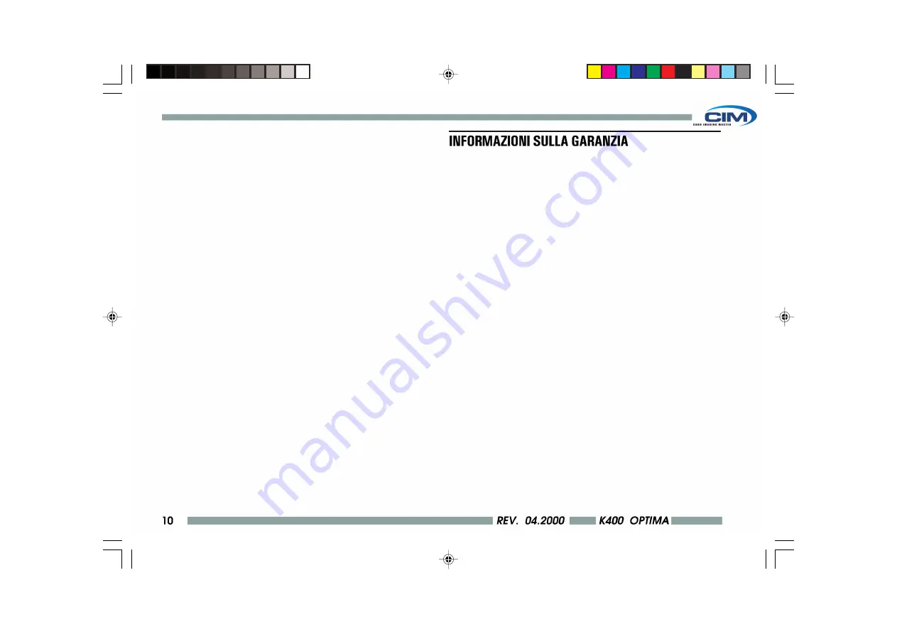 CIM K400 OPTIMA Скачать руководство пользователя страница 10