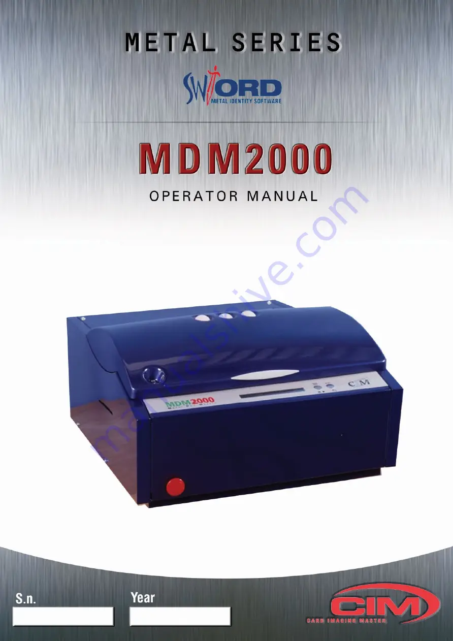 CIM MDM 1000 Operator'S Manual Download Page 1