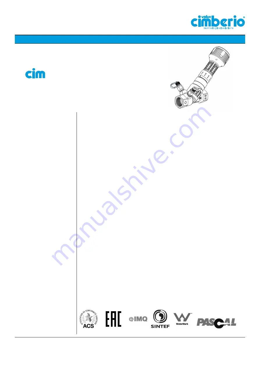 Cimberio CIM 747 Technical Data Sheet Download Page 1