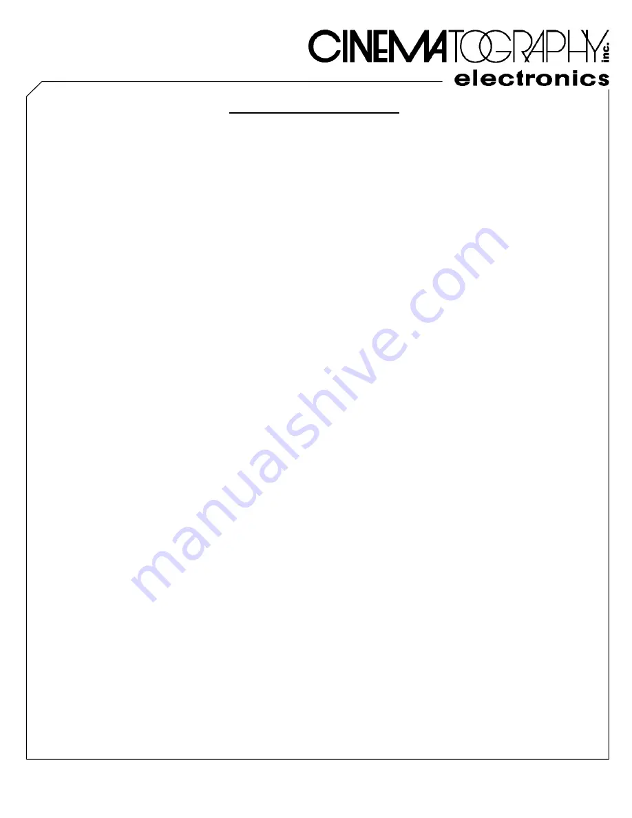 Cinematography Electronics Cinetape 2 Operating Instructions Download Page 1