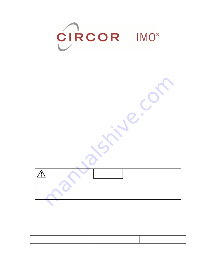 Circor IMO 143 Service Manual And Parts List Download Page 1