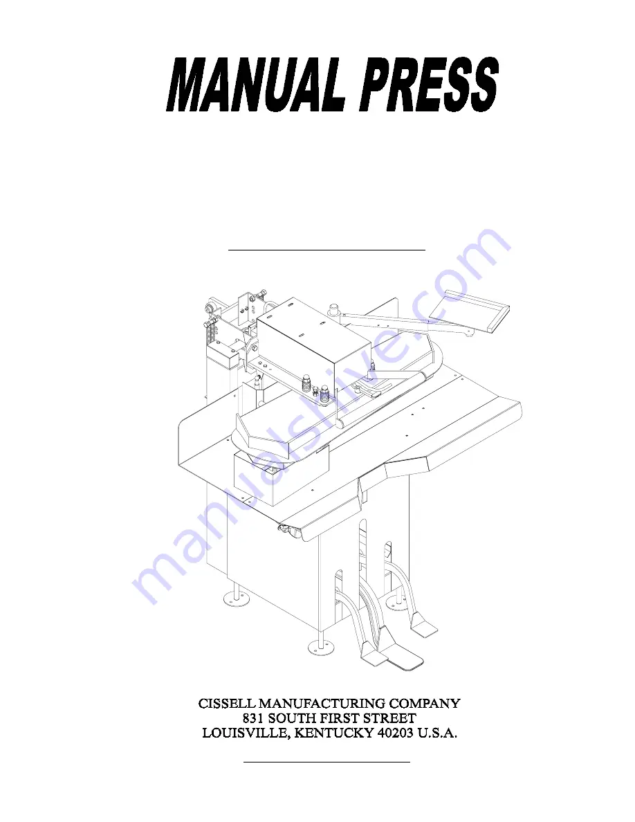 Cissell KMAN589 Service Manual Download Page 1