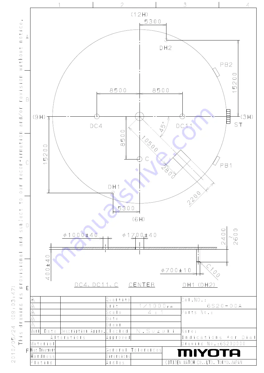 Citizen 6S10 Скачать руководство пользователя страница 6