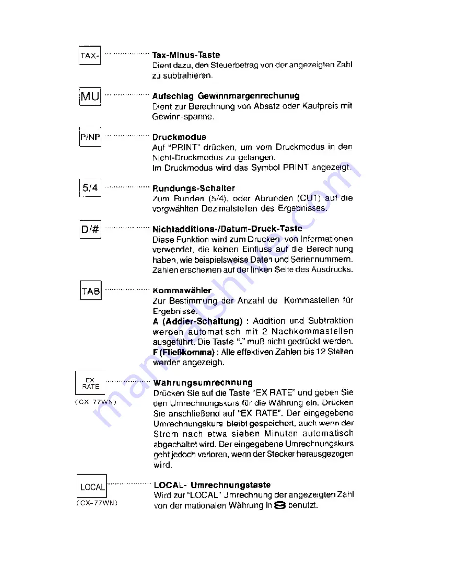 Citizen CX-77BN Instruction Manual Download Page 20