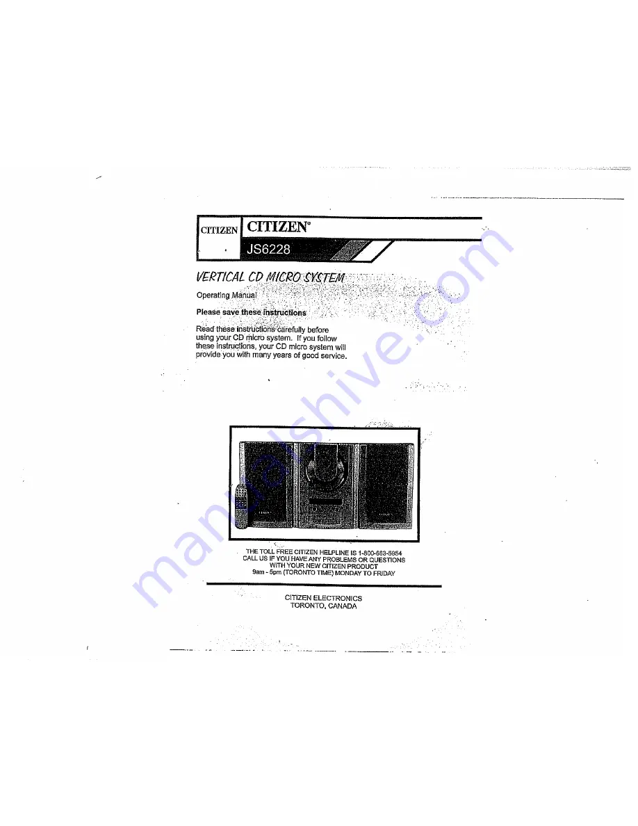 Citizen JS6228 Operating Manual Download Page 1