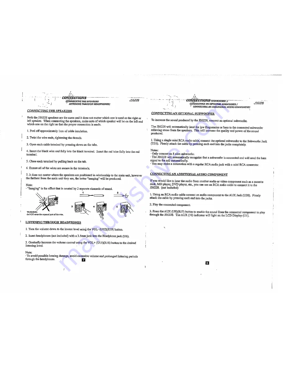 Citizen JS6228 Operating Manual Download Page 5