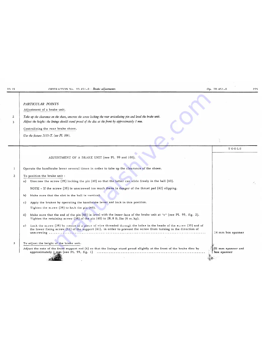 CITROËN ID 19 Repair Manual Download Page 281