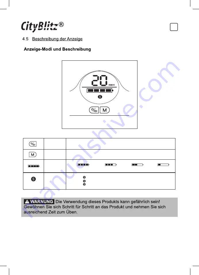 CityBlitz CB050SZ Original Instructions Manual Download Page 18