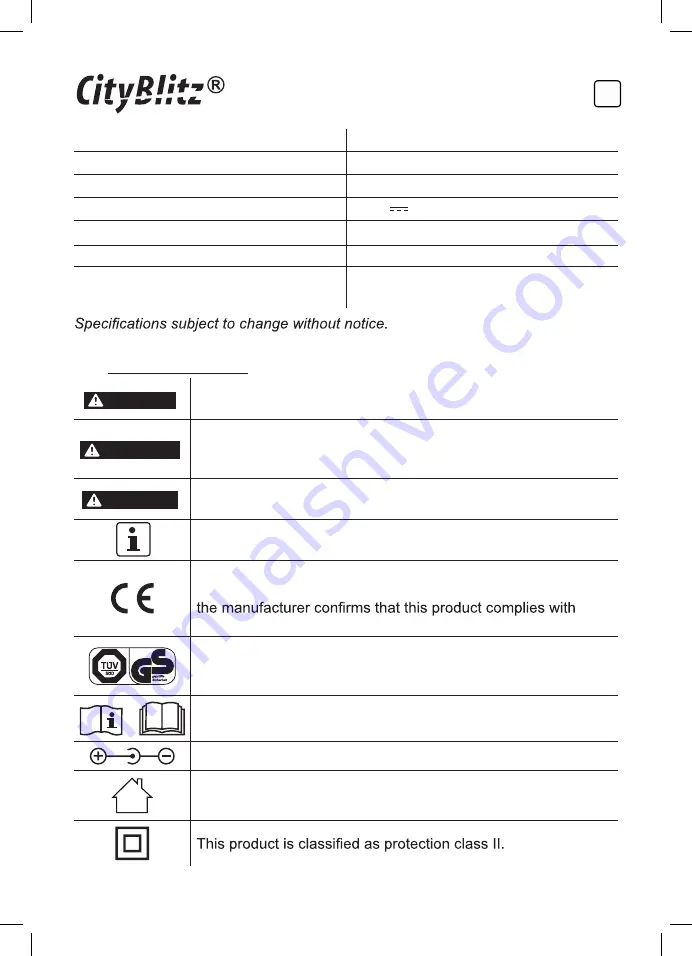 CityBlitz CB050SZ Original Instructions Manual Download Page 26