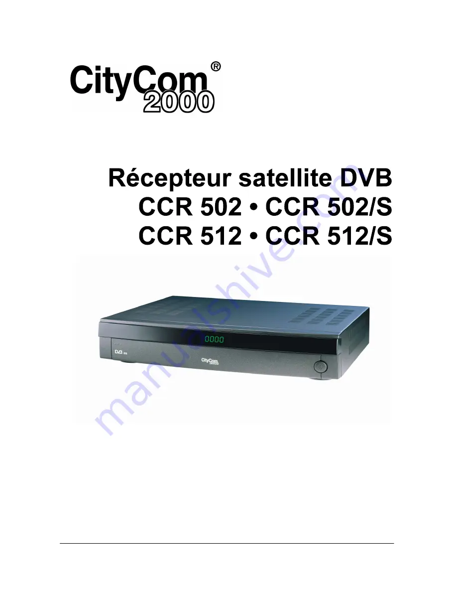 CityCom CityCom CCR 502 (French) Mode D'Emploi Download Page 1