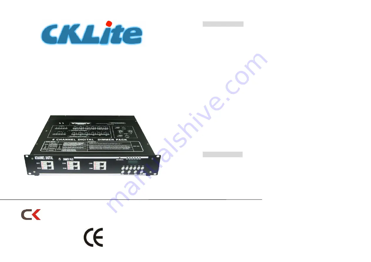 Cklite CK-206 User Manual Download Page 1