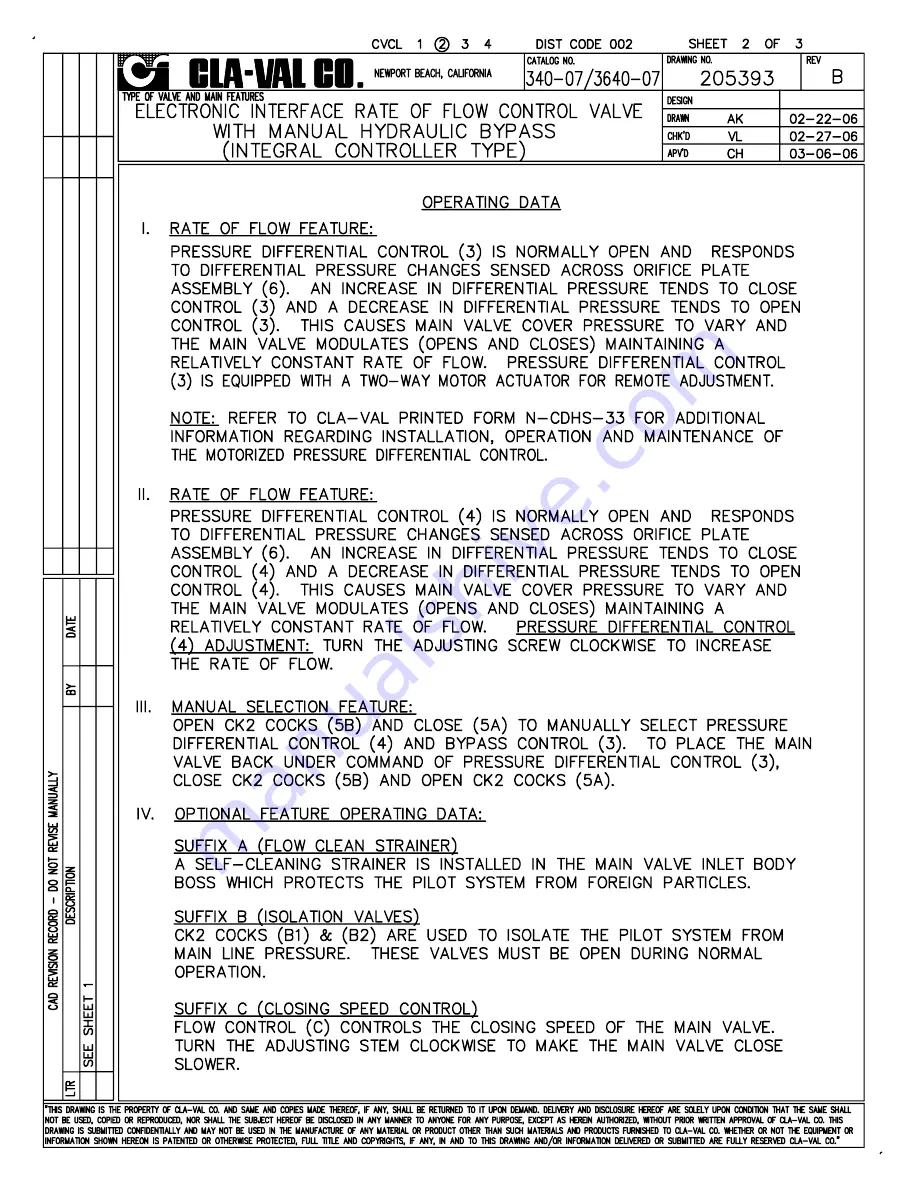 CLA-VAL 340-07 Installation, Operation And Maintanance Manual Download Page 3