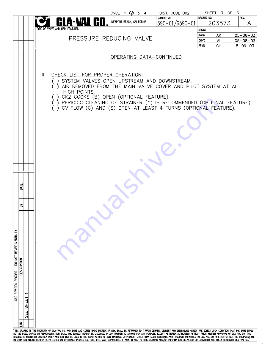 CLA-VAL 590-01 Скачать руководство пользователя страница 4